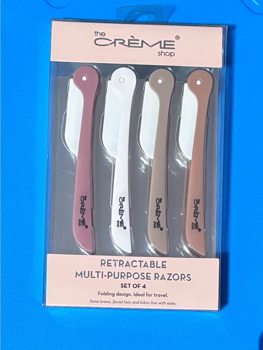 The Crème Shop Retractable Multi-Purpose Razors - Pink, White, Beige, Mauve
